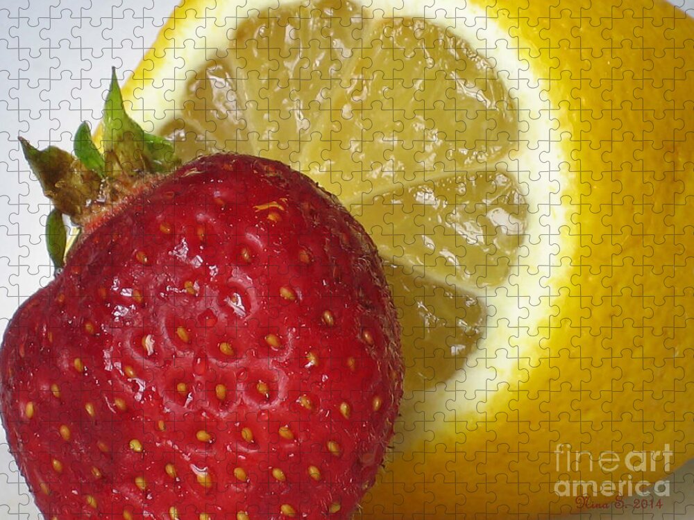 Strawberry Jigsaw Puzzle featuring the photograph Sweet and Sour by Nina Silver