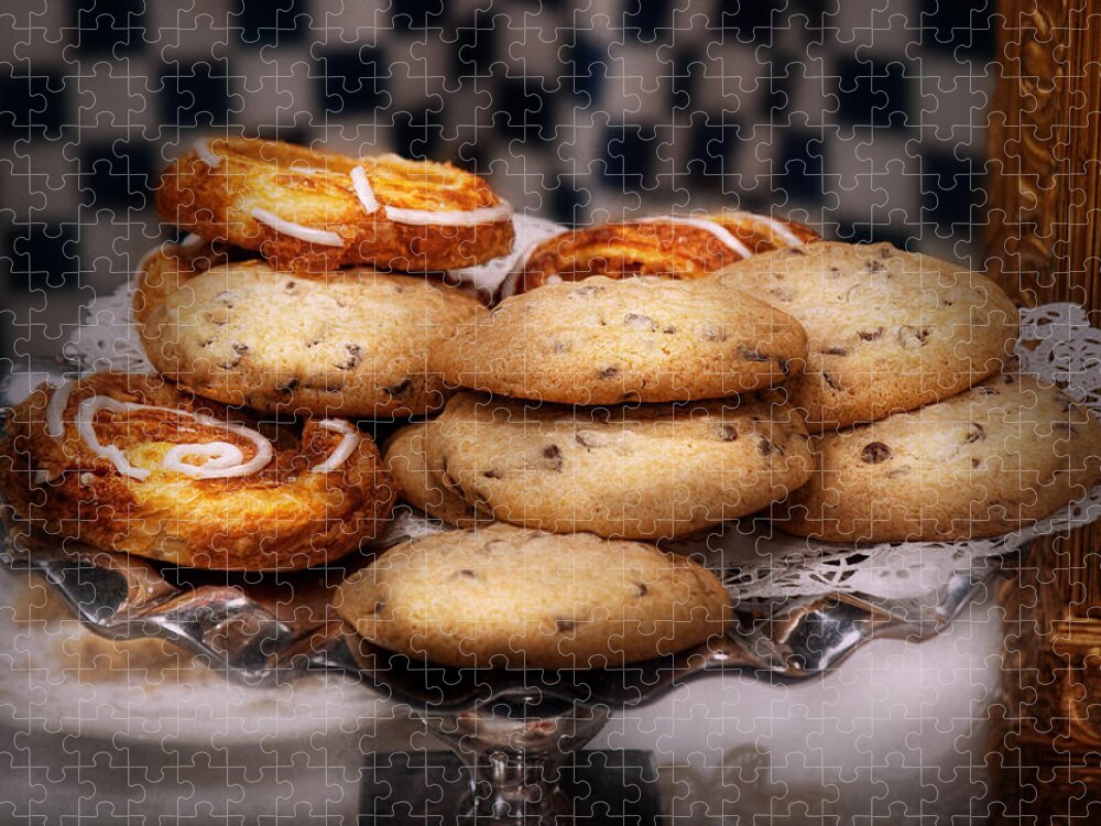Cookie Jigsaw Puzzle featuring the photograph Sweet - Cookies - Cookies and Danish by Mike Savad