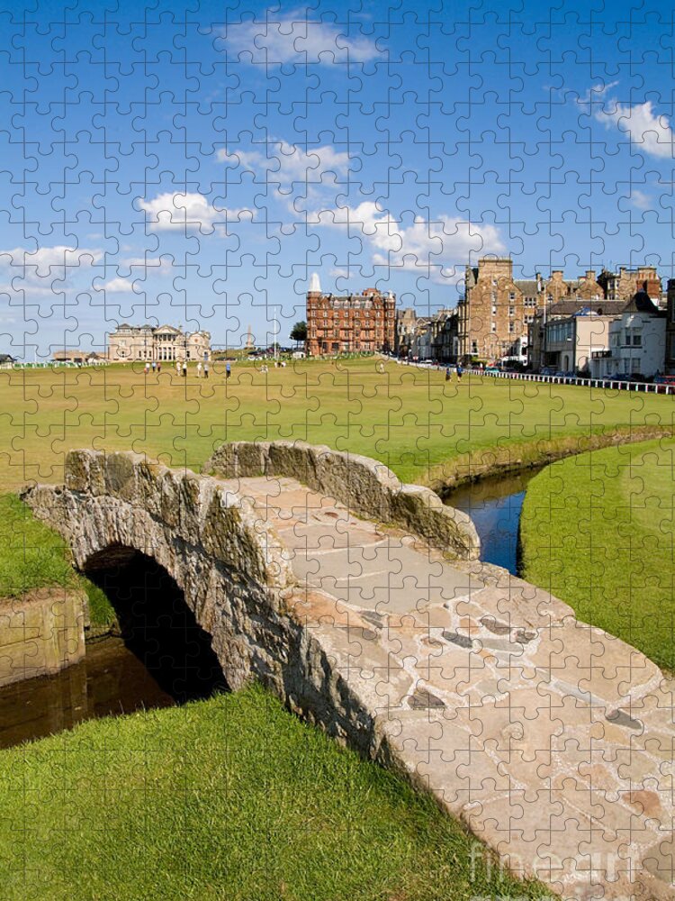 Golf Jigsaw Puzzle featuring the photograph Swilcan Bridge On The 18th Hole At St Andrews Old Golf Course Scotland by Unknown