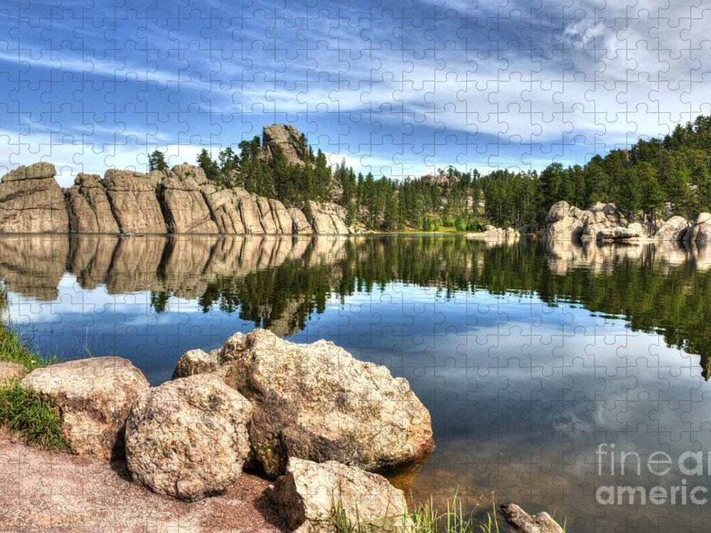 South Dakota Jigsaw Puzzle featuring the photograph Sylvan Lake Reflections 2 by Mel Steinhauer