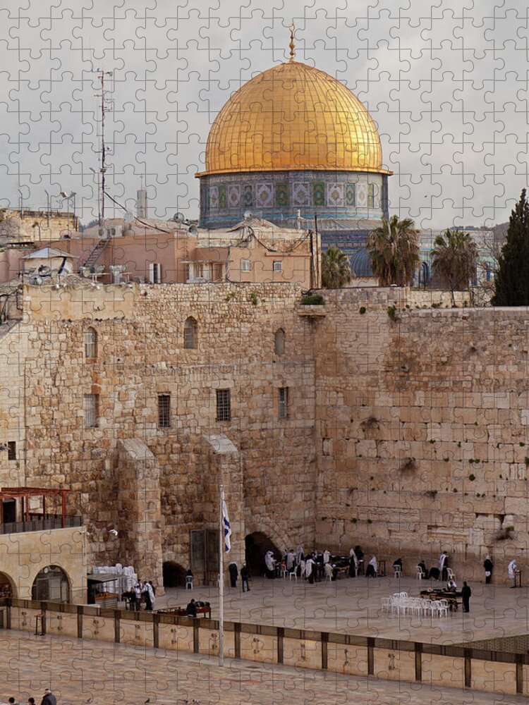 Dome Of The Rock Jigsaw Puzzle featuring the photograph Symbols Of Religion by Sola Deo Gloria