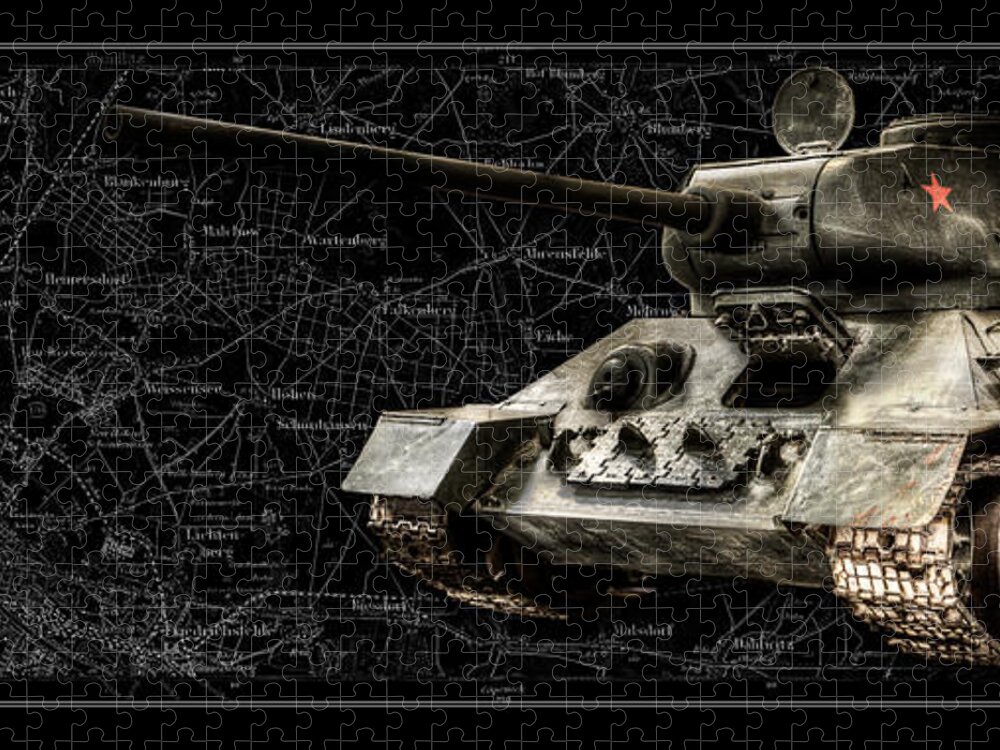 T-34-85 Jigsaw Puzzle featuring the photograph T-34 Soviet Tank BK BG by Weston Westmoreland