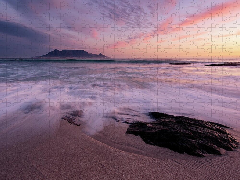Tranquility Jigsaw Puzzle featuring the photograph Table Mountain, Streaky Dusk by Paul Bruins Photography
