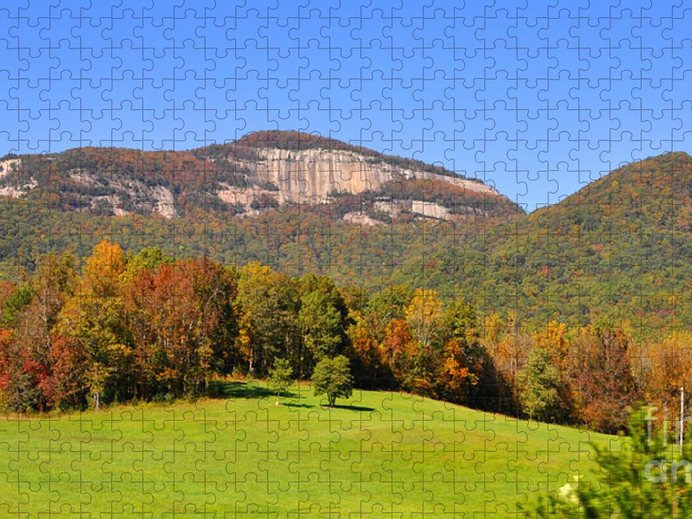 South Carolina Jigsaw Puzzle featuring the photograph Table Rock in Autumn by Lydia Holly