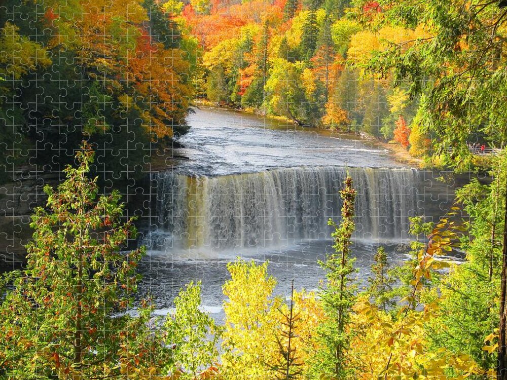 Waterfall Jigsaw Puzzle featuring the photograph Tahquamenon Falls in October by Keith Stokes
