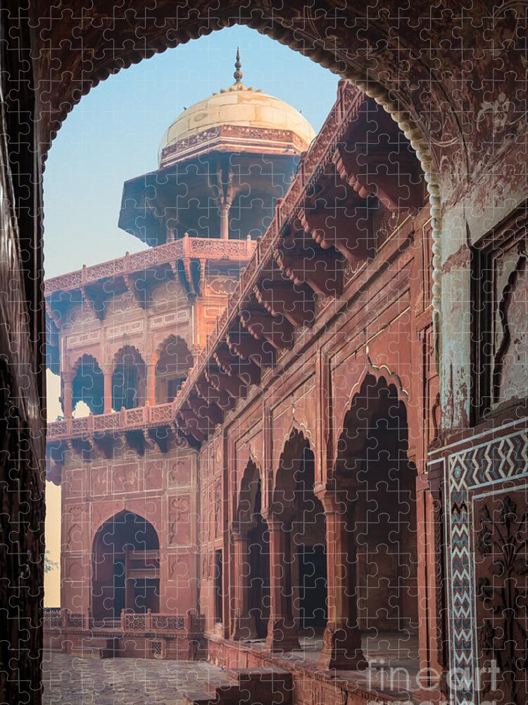 Agra Jigsaw Puzzle featuring the photograph Taj Mahal Jawab by Inge Johnsson