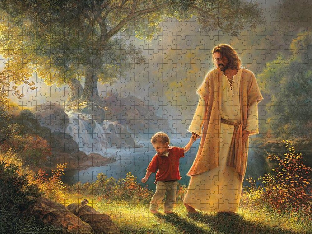 #faaAdWordsBest Jigsaw Puzzle featuring the painting Take My Hand by Greg Olsen