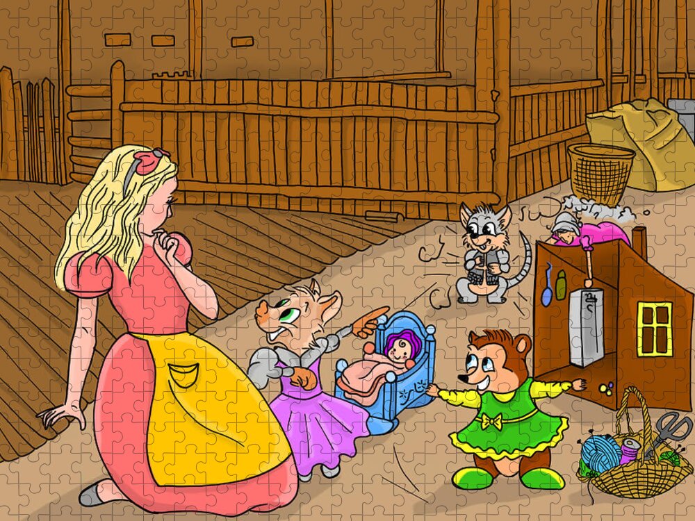 Wurtherington Jigsaw Puzzle featuring the painting Tammy and her Playmates by Reynold Jay