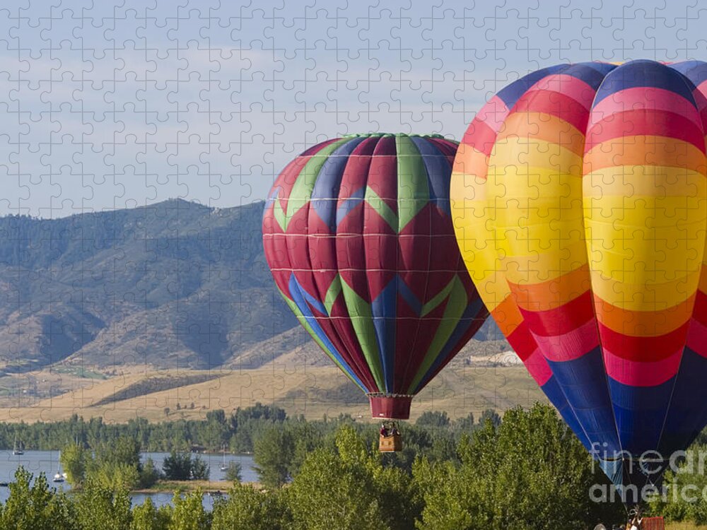 Colorado Jigsaw Puzzle featuring the photograph Tandem Balloons by Steven Krull