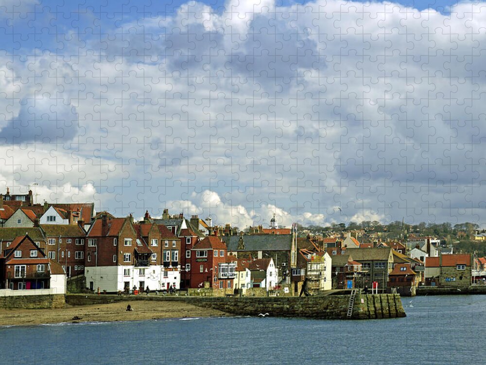 Britain Jigsaw Puzzle featuring the photograph Tate Hill Pier and The Shambles - Whitby by Rod Johnson