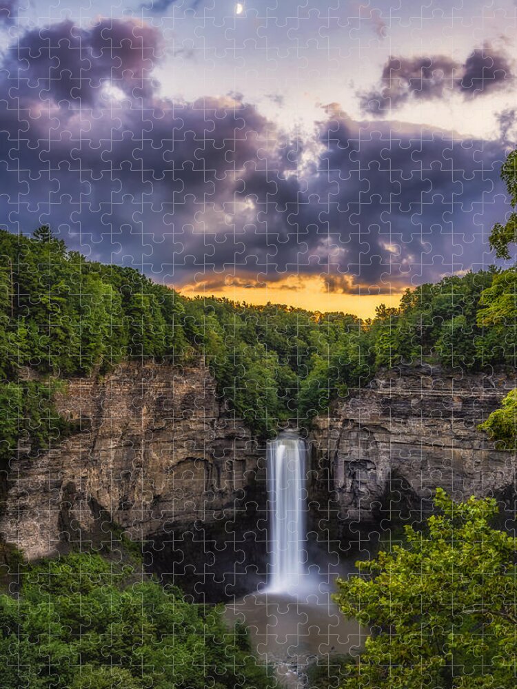 Mark Papke Jigsaw Puzzle featuring the photograph Taughannock at Dusk by Mark Papke