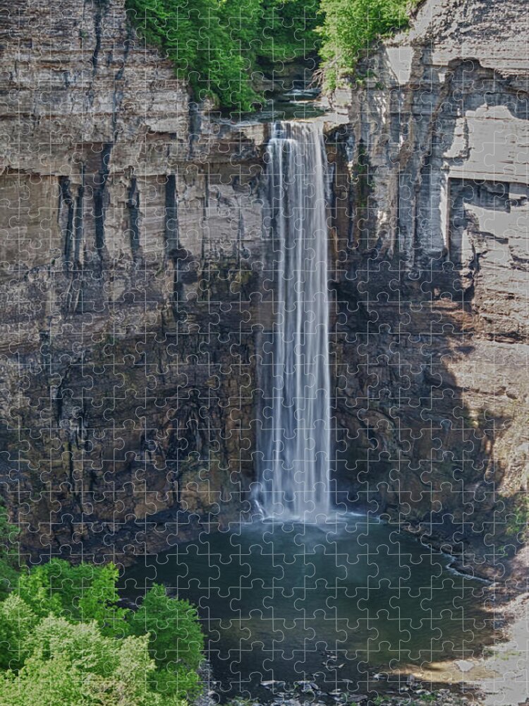 Water Jigsaw Puzzle featuring the photograph Taughannock Falls 0453 by Guy Whiteley