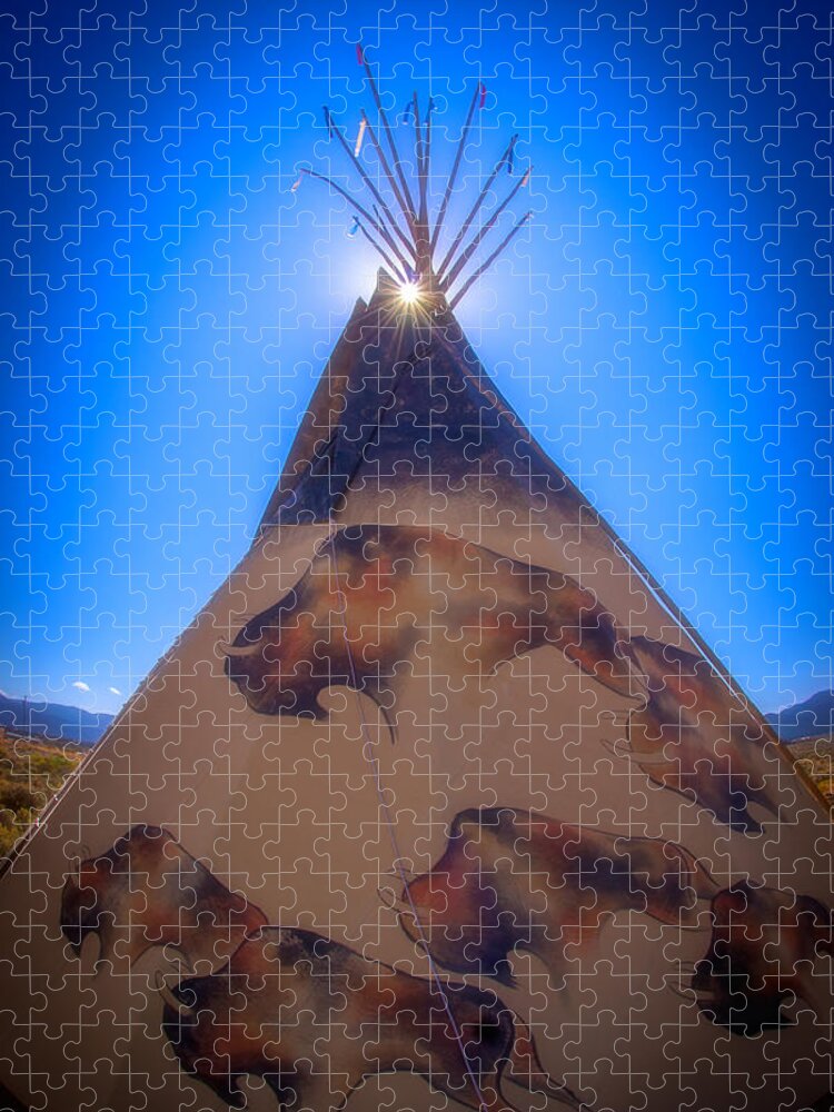 New Mexico Jigsaw Puzzle featuring the photograph Teepee by Joye Ardyn Durham