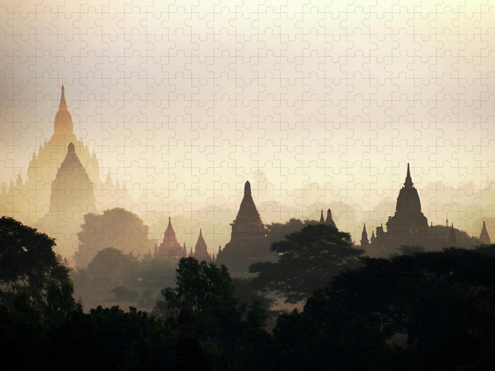 Southeast Asia Jigsaw Puzzle featuring the photograph Temples At Bagan, Myanmar by Leontura