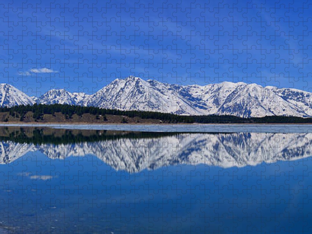 Tetons Jigsaw Puzzle featuring the photograph Teton End of Winter Reflections by Greg Norrell