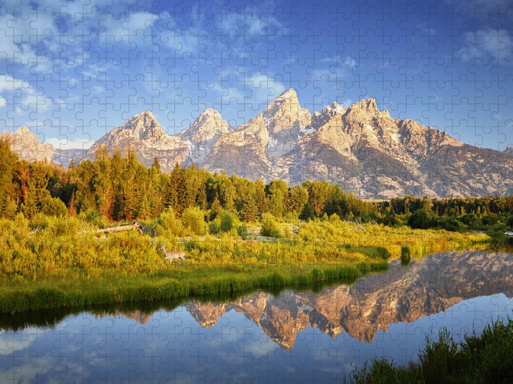 Nature Jigsaw Puzzle featuring the photograph Teton Sunrise by Rob Hemphill