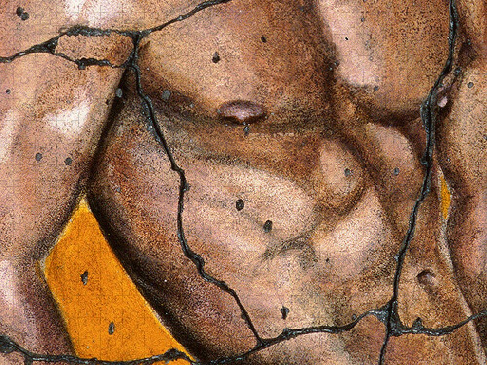 Male Jigsaw Puzzle featuring the painting Thaddeus - Study No. 2 by Steve Bogdanoff