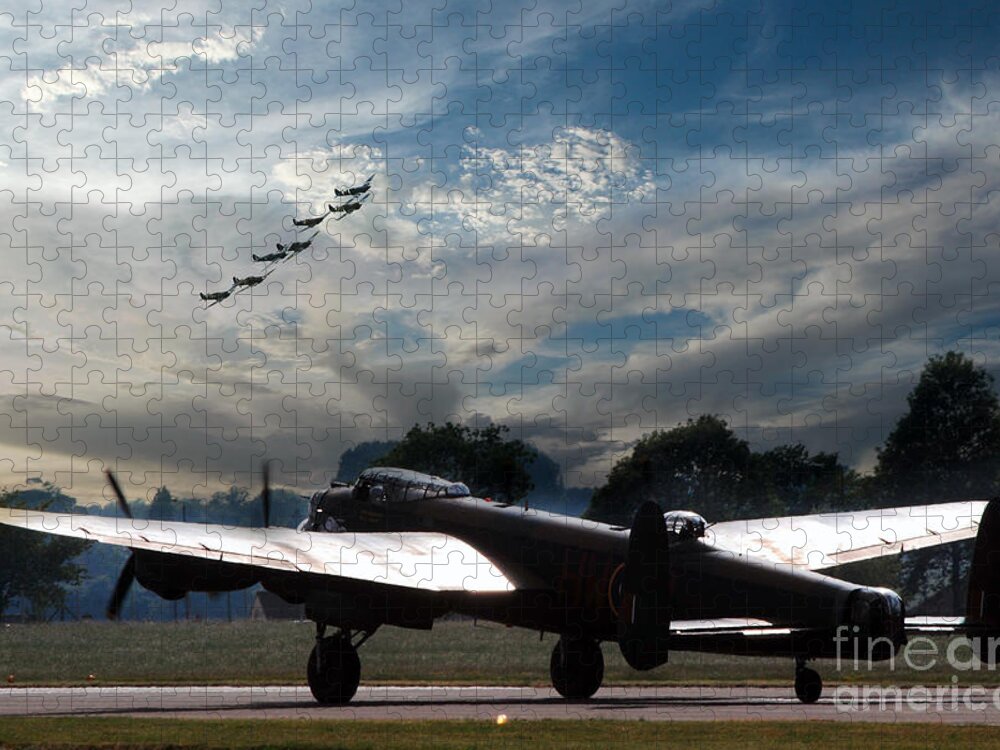 Avro Jigsaw Puzzle featuring the digital art The BBMF by Airpower Art