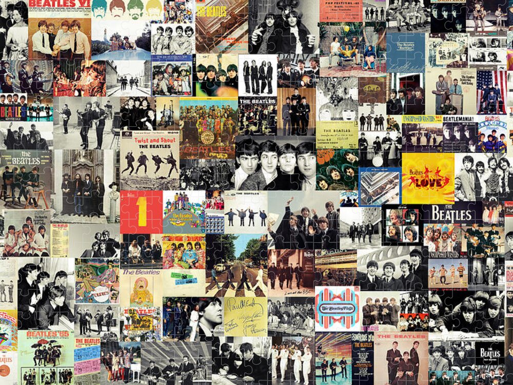 The Beatles Puzzle featuring the digital art The Beatles Collage by Zapista OU