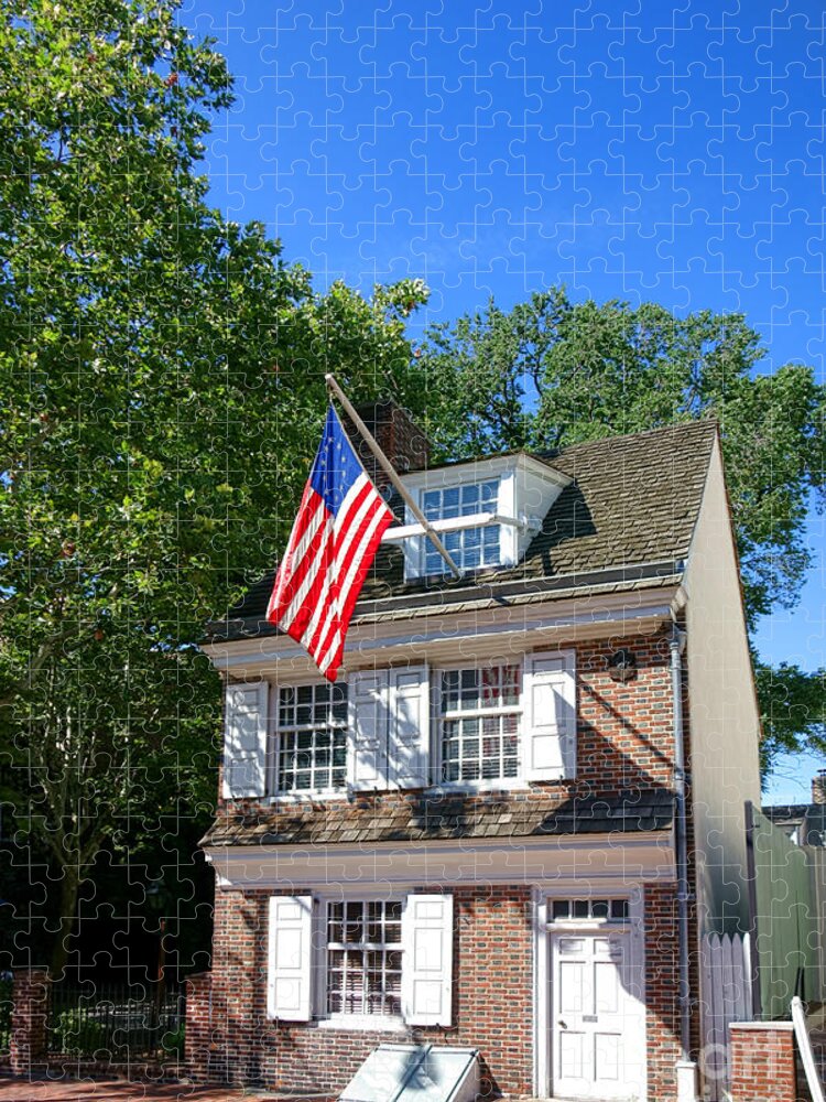 Philadelphia Jigsaw Puzzle featuring the photograph The Betsy Ross House by Olivier Le Queinec