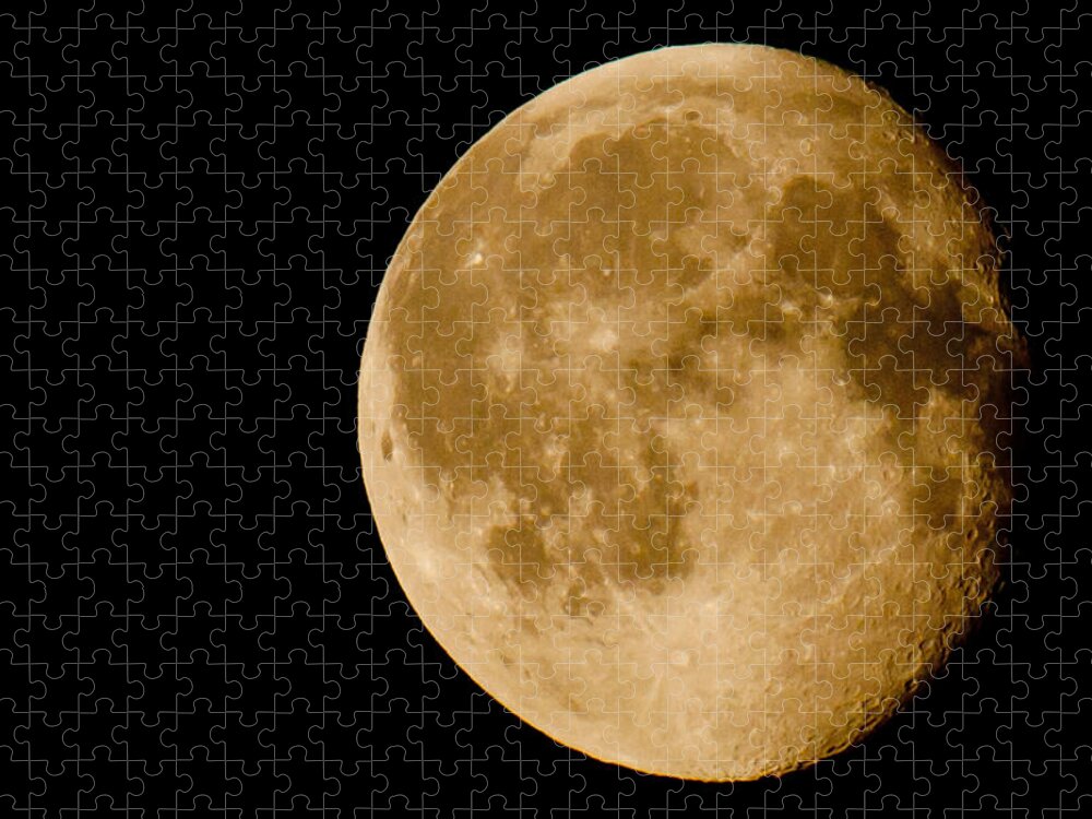 The Big Yellow... The Moon Jigsaw Puzzle featuring the photograph The big yellow... the Moon by Torbjorn Swenelius