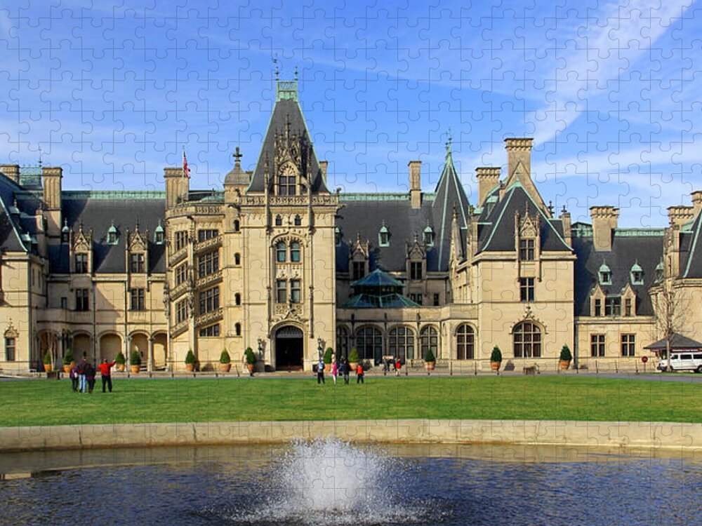 The Biltmore House Jigsaw Puzzle featuring the photograph The Biltmore Estate - Asheville North Carolina by Mike McGlothlen