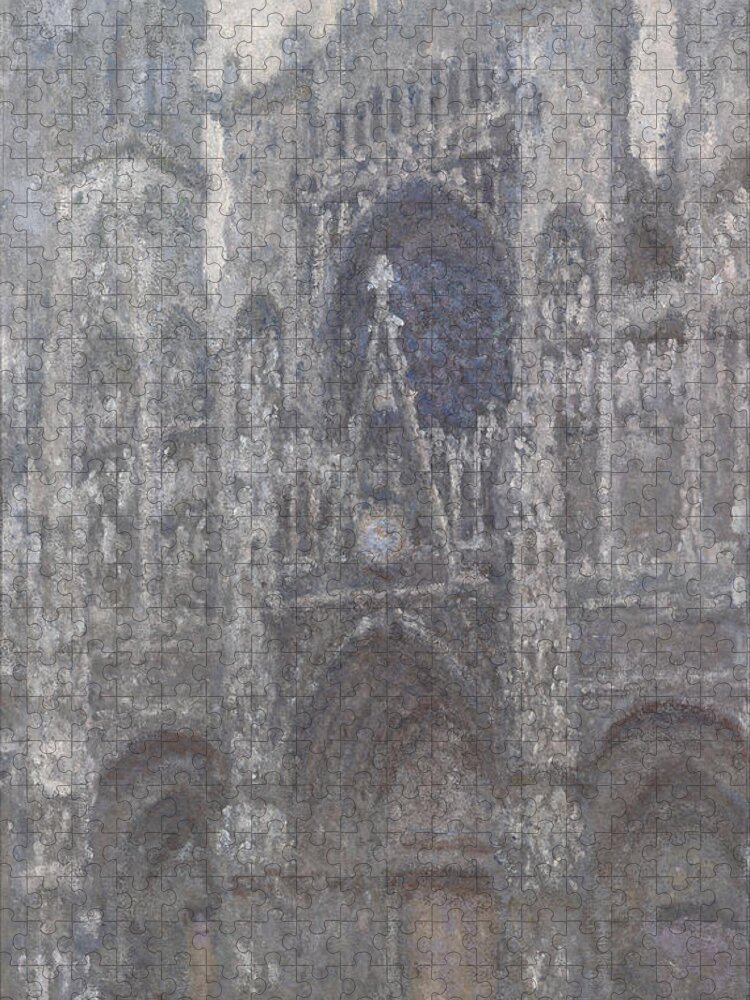 Claude Monet Jigsaw Puzzle featuring the painting The Cathedral In Rouen by Claude Monet