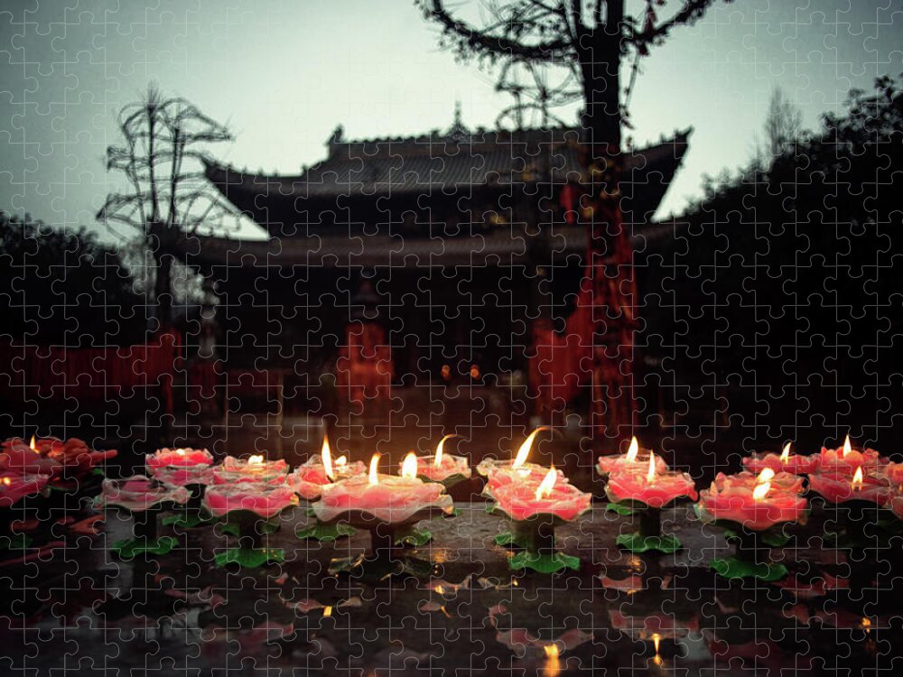 Tranquility Jigsaw Puzzle featuring the photograph The Chinese Temple by Shan.shihan