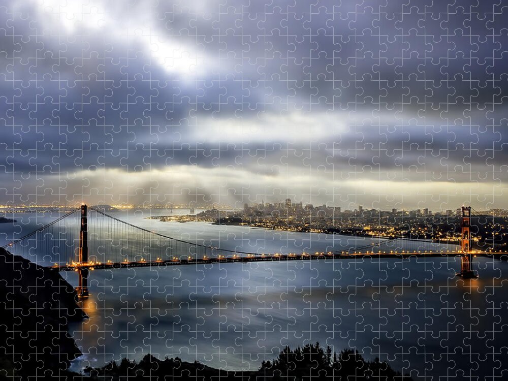 Clouds Jigsaw Puzzle featuring the photograph The City by Don Hoekwater Photography