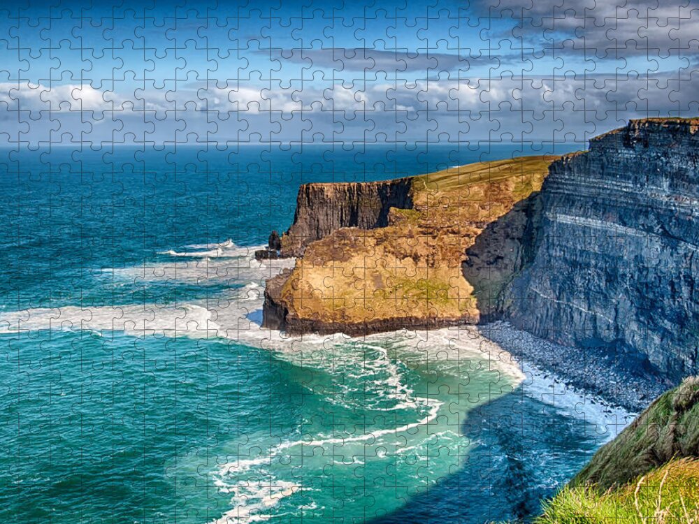Eire Jigsaw Puzzle featuring the photograph The Cliffs of Moher 4 - County Clare - Ireland by Bruce Friedman