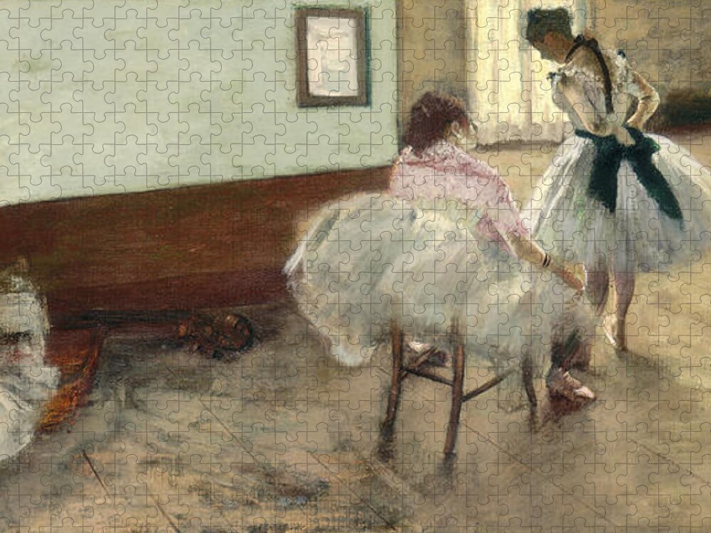 Degas Jigsaw Puzzle featuring the painting The Dance Lesson by Edgar Degas