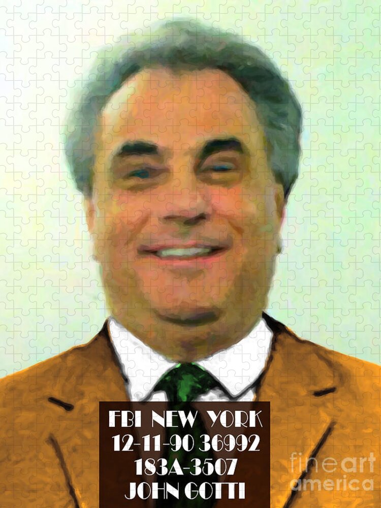 John Gotti Jigsaw Puzzle featuring the photograph The Dapper Don 20130812text by Wingsdomain Art and Photography
