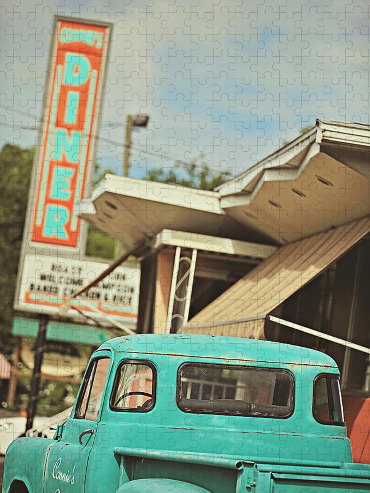 Orange Jigsaw Puzzle featuring the photograph The Diner by Carrie Ann Grippo-Pike