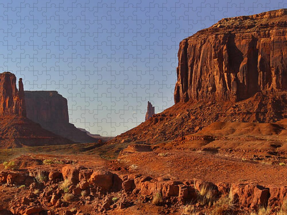 Desert Jigsaw Puzzle featuring the photograph The Dusty Trail - Monument Valley by Mike McGlothlen