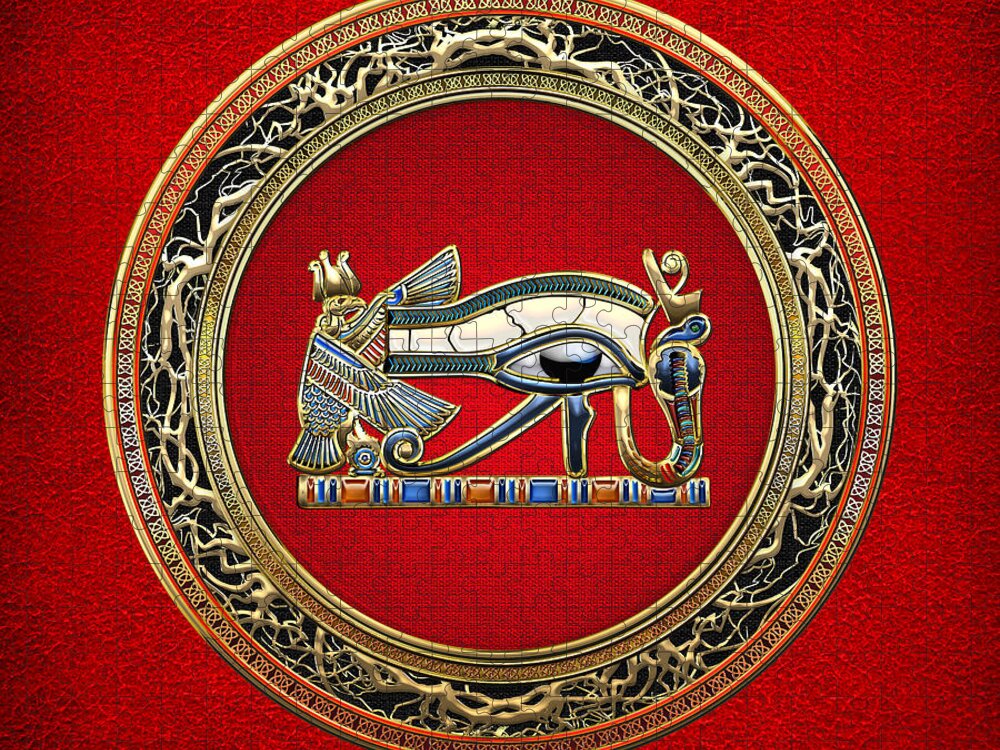 'treasure Trove' Collection By Serge Averbukh Jigsaw Puzzle featuring the digital art The Eye of Horus by Serge Averbukh