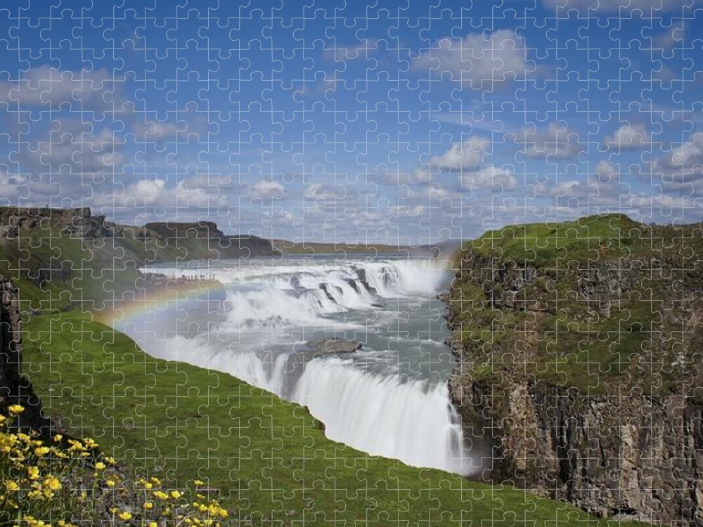 Gullfoss Falls Jigsaw Puzzle featuring the photograph The Famous Gullfoss by Brian Kamprath