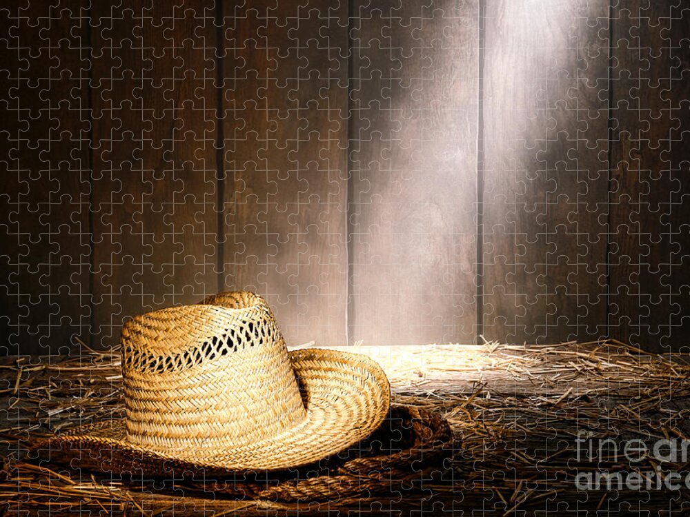 Straw Jigsaw Puzzle featuring the photograph The Farmer Hat by Olivier Le Queinec
