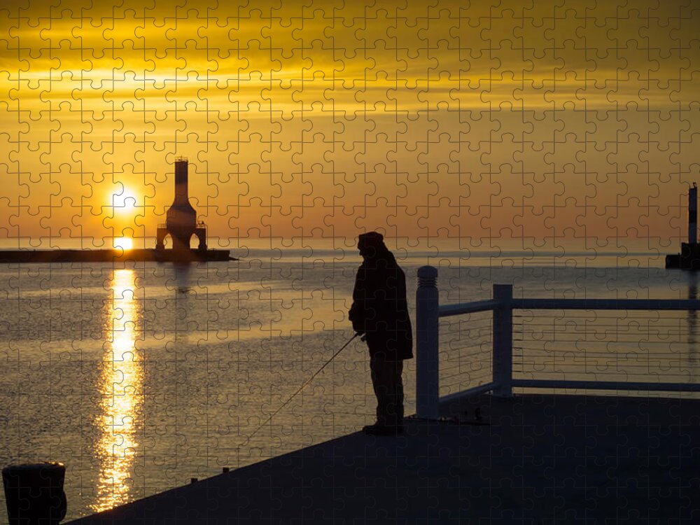 Fisherman Jigsaw Puzzle featuring the photograph The Fisherman by James Meyer