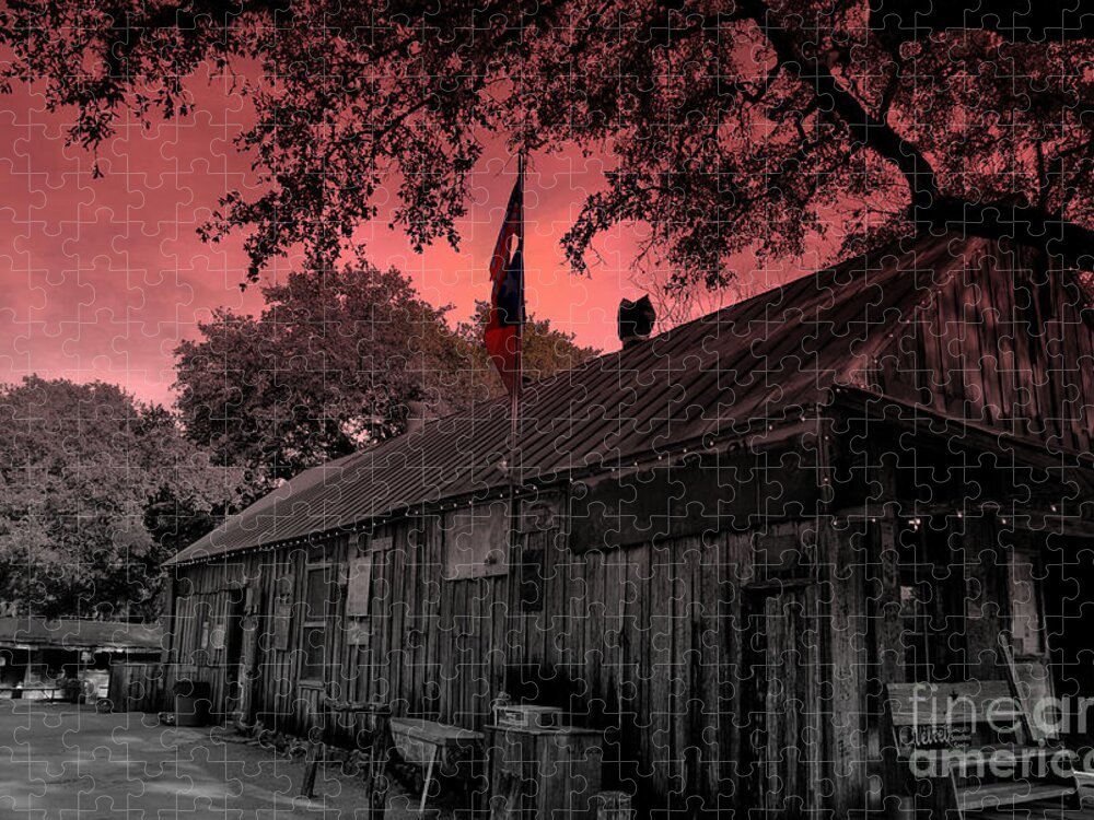 Luckenbach Jigsaw Puzzle featuring the photograph The General Store in Luckenbach Texas by Susanne Van Hulst