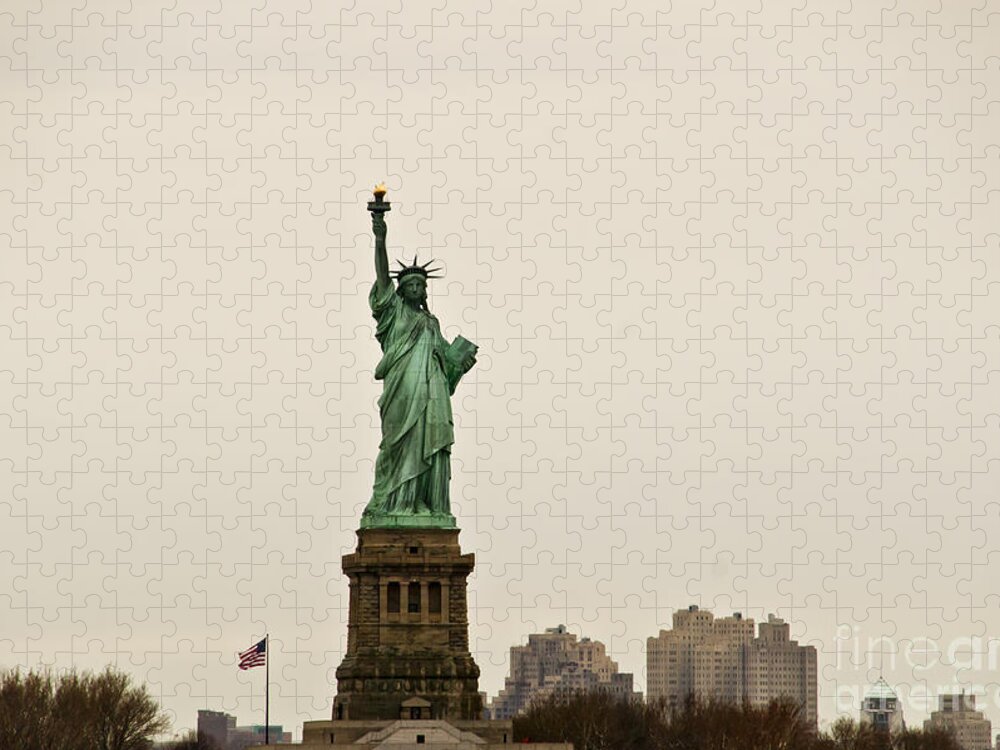Statue Of Liberty In New York Jigsaw Puzzle featuring the photograph The gift by Elena Perelman