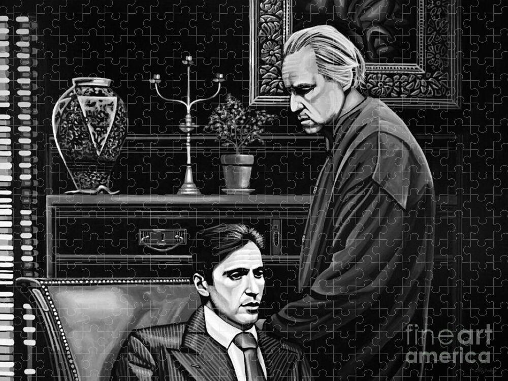 The Godfather Jigsaw Puzzle featuring the painting The Godfather by Paul Meijering