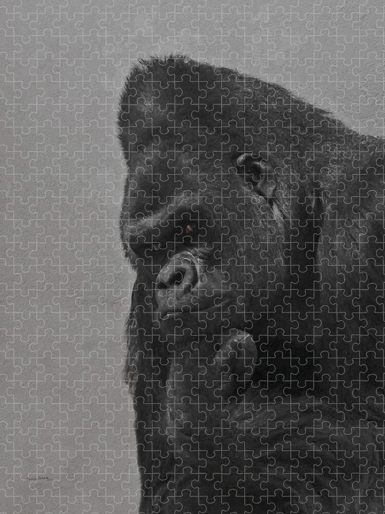 Gorilla Jigsaw Puzzle featuring the digital art The Gorilla by Ernest Echols