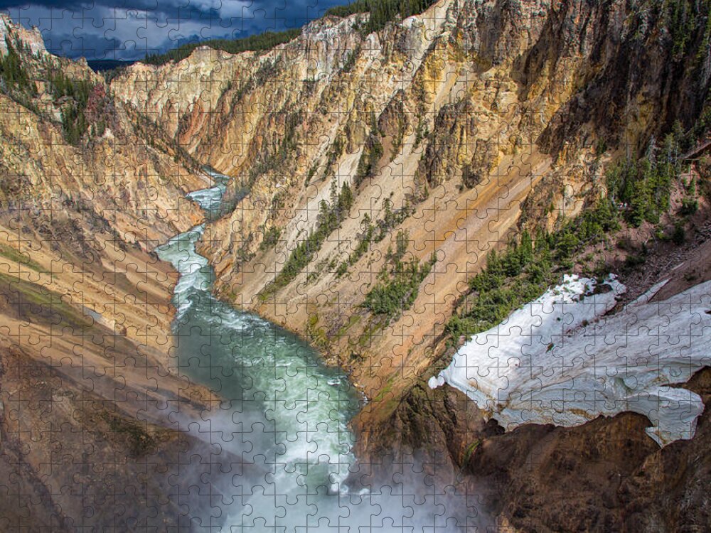 Yellowstone Jigsaw Puzzle featuring the photograph The Grand Canyon of Yellowstone by John M Bailey