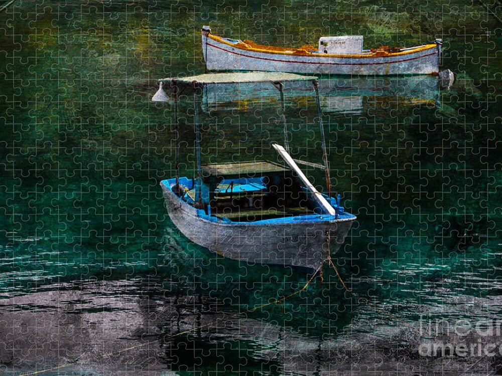 Fishing_boat Jigsaw Puzzle featuring the photograph The Greek Way by Randi Grace Nilsberg