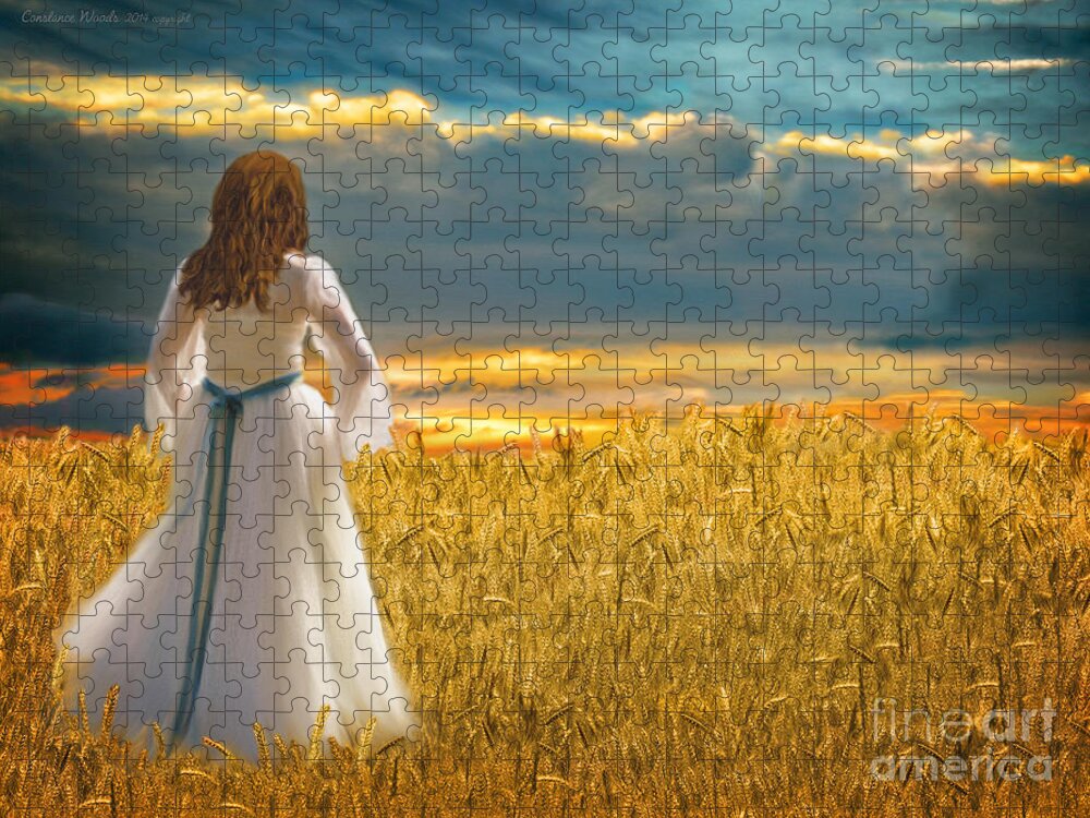 Prophetic Art Jigsaw Puzzle featuring the painting The Harvest Is Ripe by Constance Woods