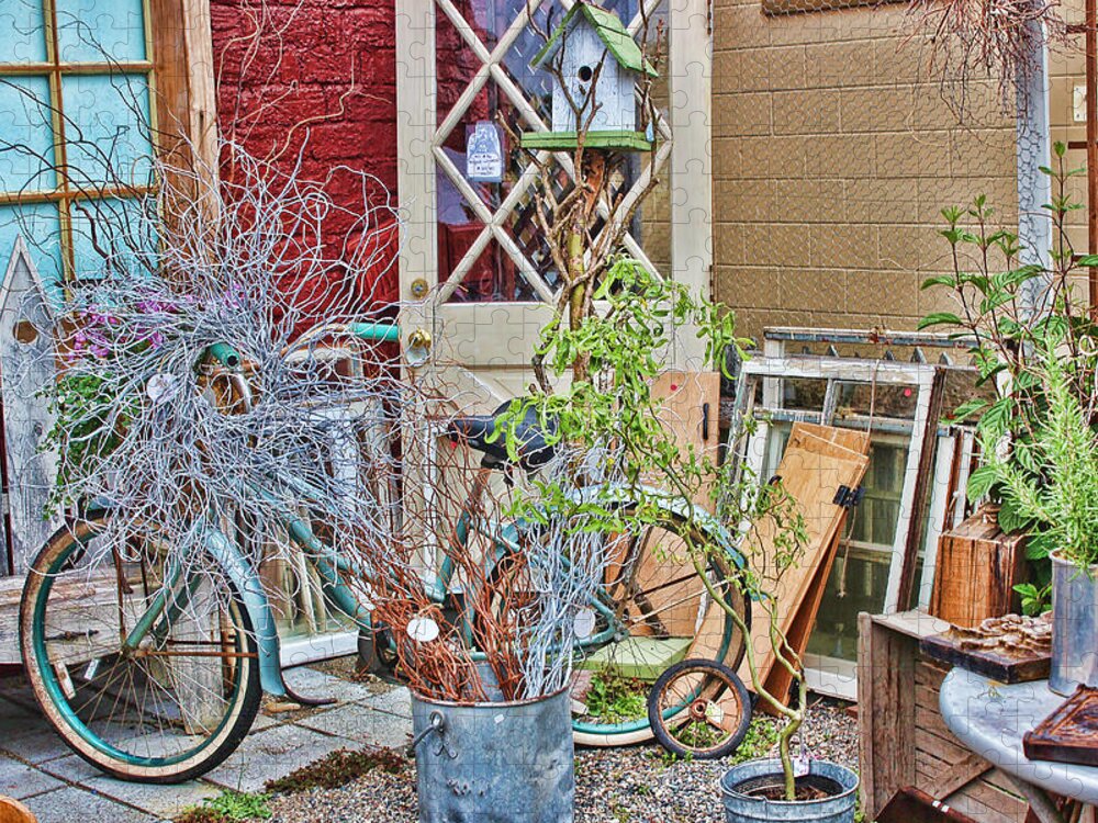 Bicycle Jigsaw Puzzle featuring the photograph The Hidden Bicycle by Cathy Anderson