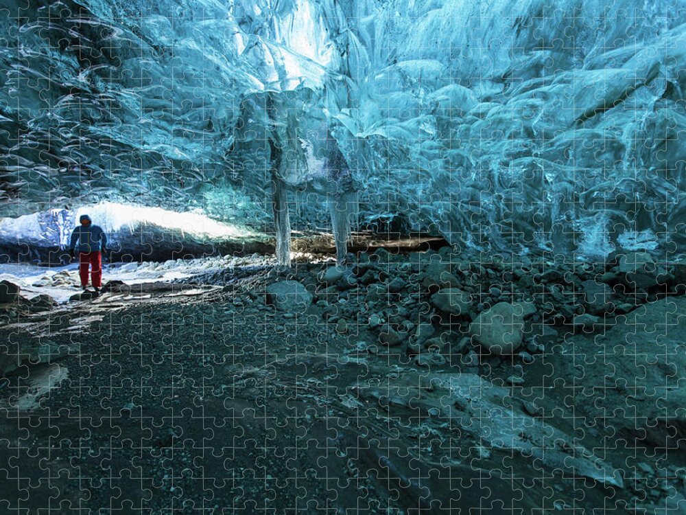 Three Quarter Length Jigsaw Puzzle featuring the photograph The Ice Cave by By Chakarin Wattanamongkol
