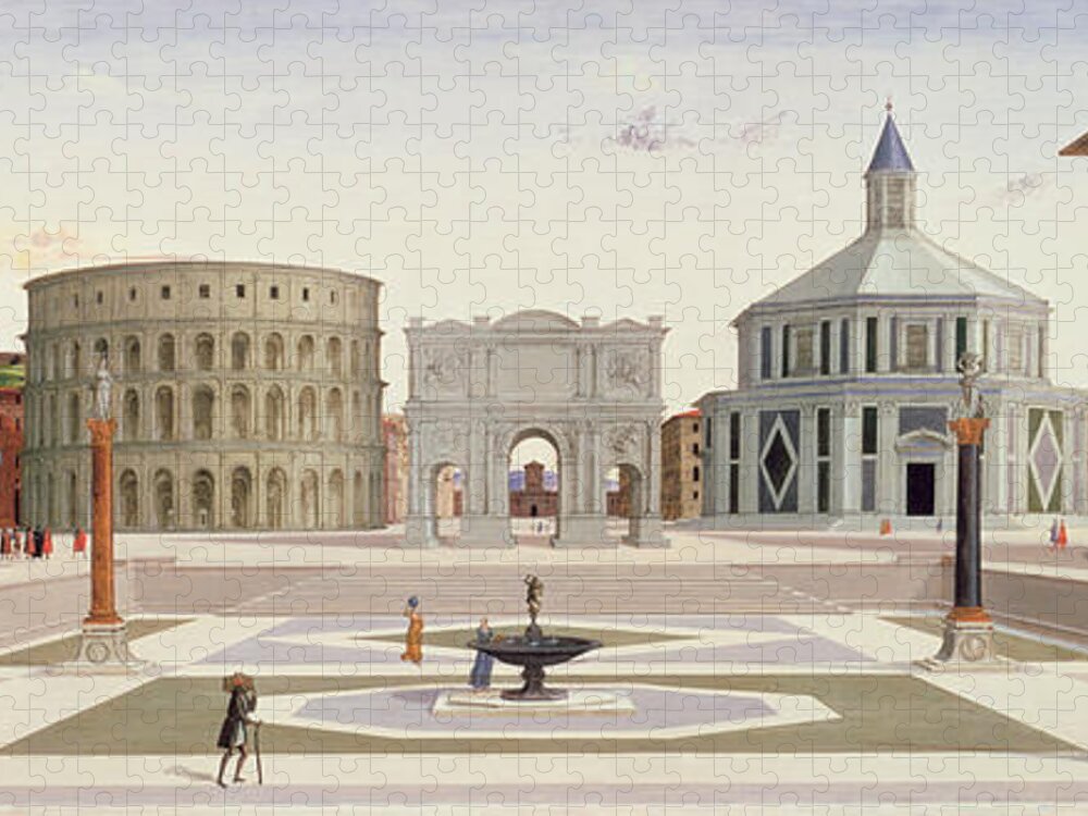 Carnevale Jigsaw Puzzle featuring the painting The Ideal City by Fra Carnevale