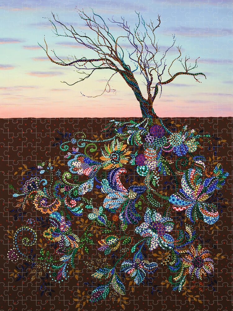 Tree Jigsaw Puzzle featuring the painting The Journey by James W Johnson