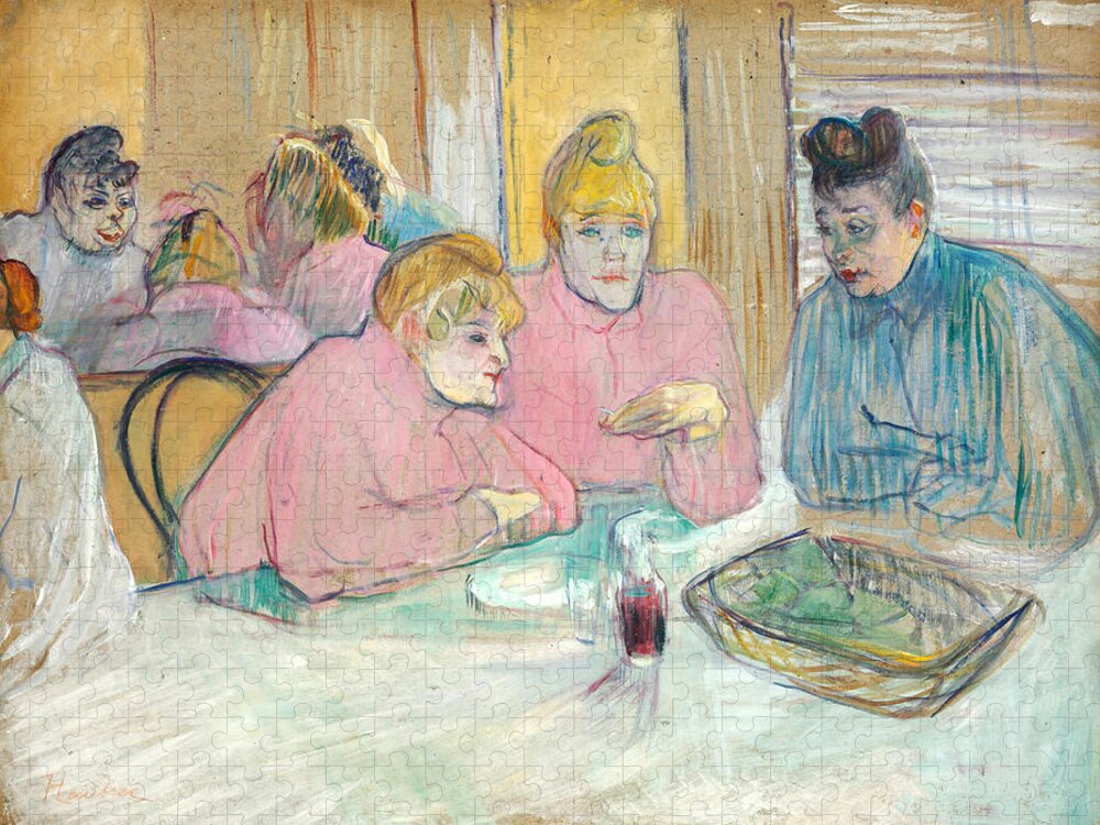 Henri De Toulouse-lautrec Jigsaw Puzzle featuring the painting The Ladies in the Dining Room by Henri de Toulouse-Lautrec
